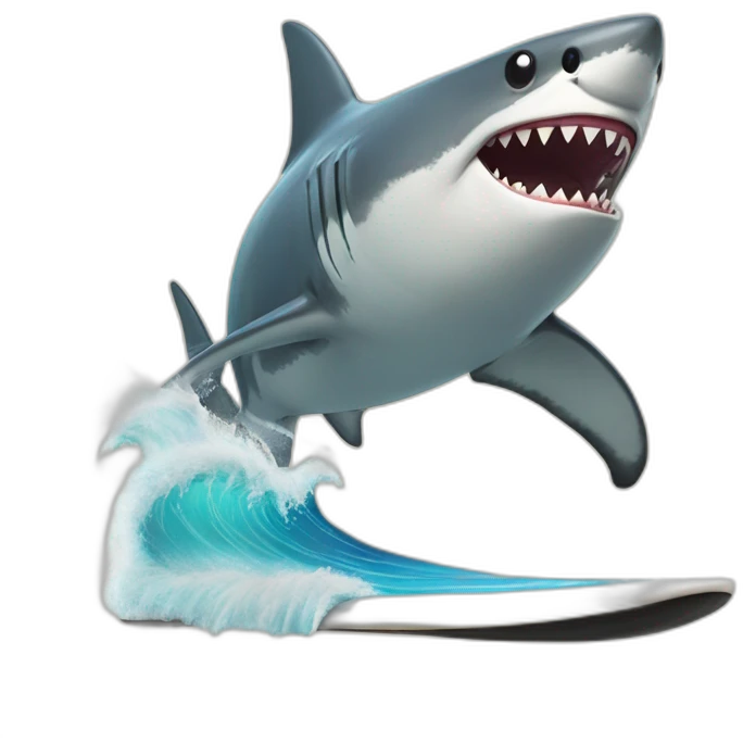 Surfing shark emoji