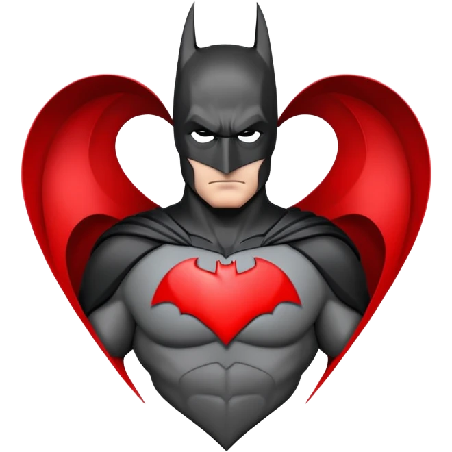 Batman in a heart emoji