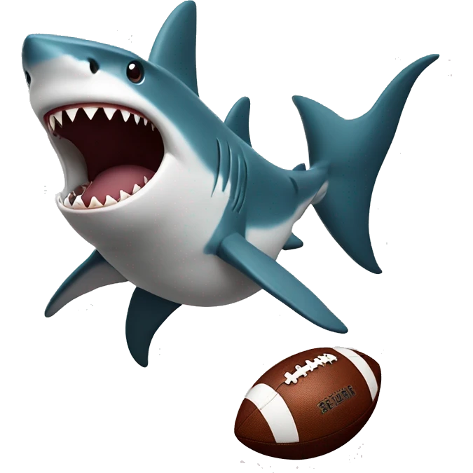Shark with a football emoji