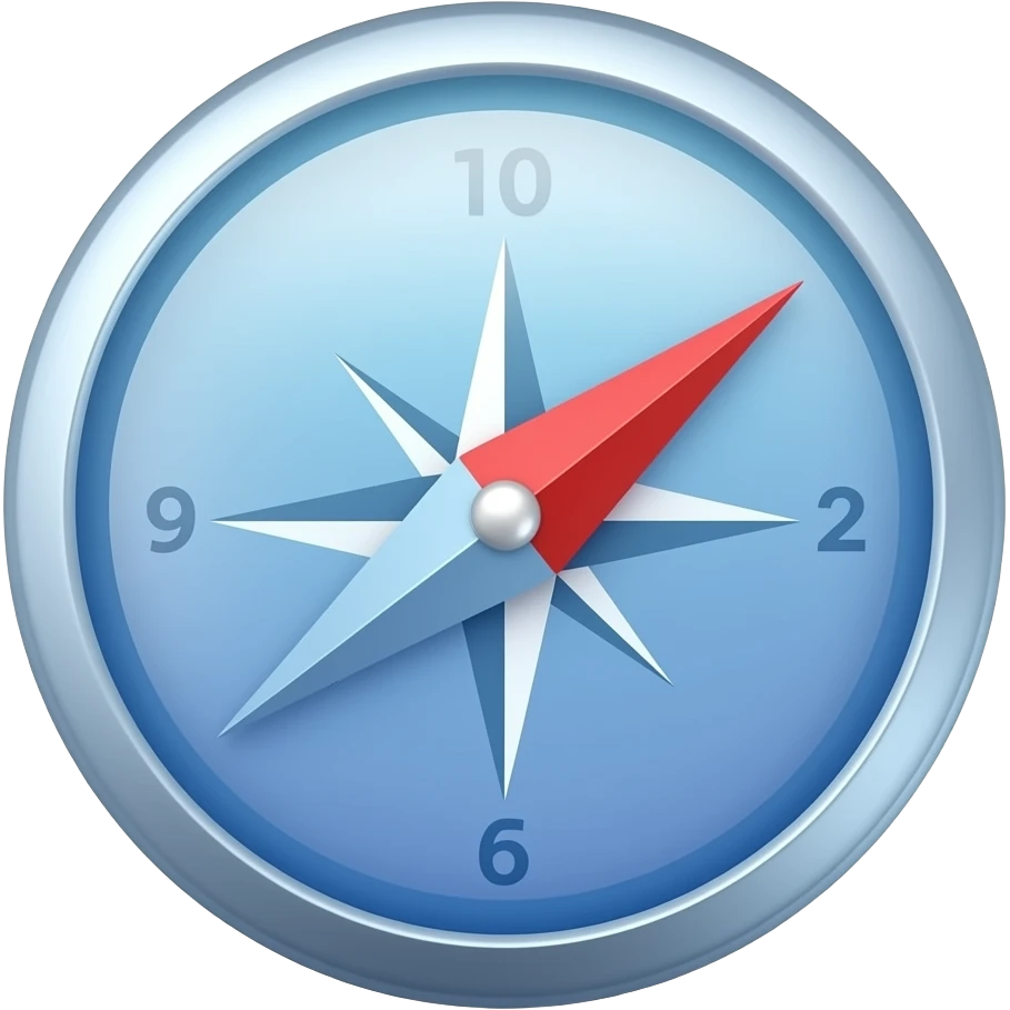 diseñame una blujula  de manera que muestre que no hay dirrecion y que se vea en 4d con fondo trasparente emoji