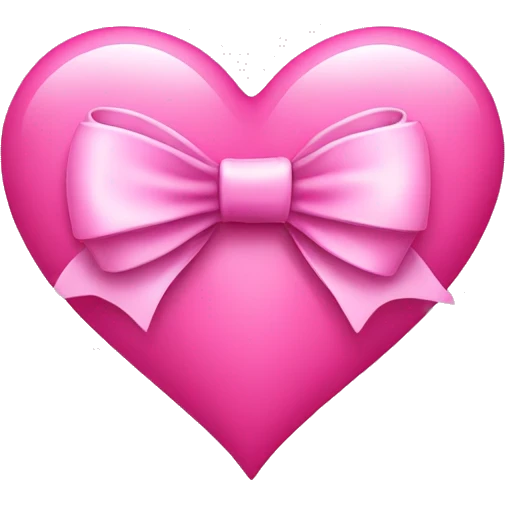 Pink heart with pink bow in the middle  emoji