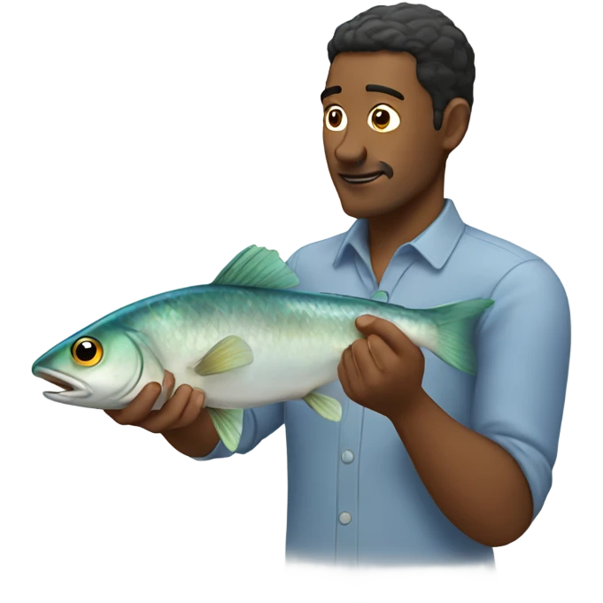 a man touch fish emoji