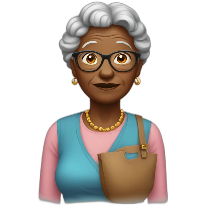 black grandma with saggy bosom emoji