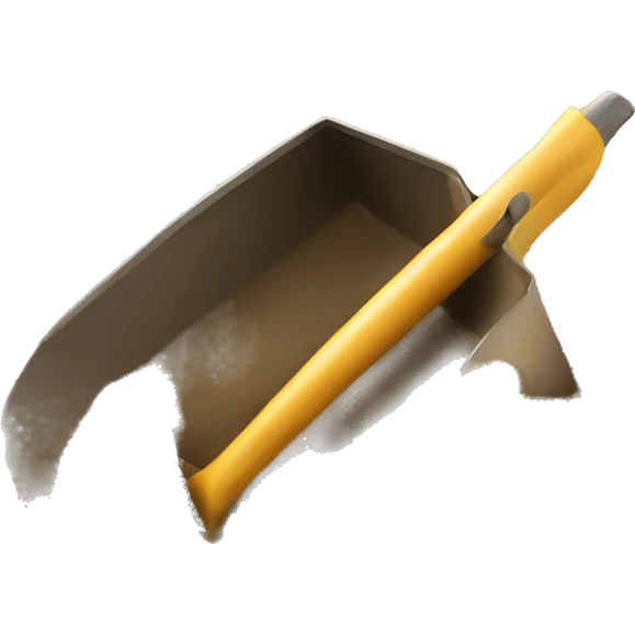 a shovel digging in sand emoji