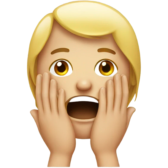 Crying emoji with hands emoji