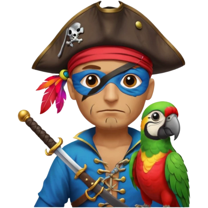 pirate and parrot emoji