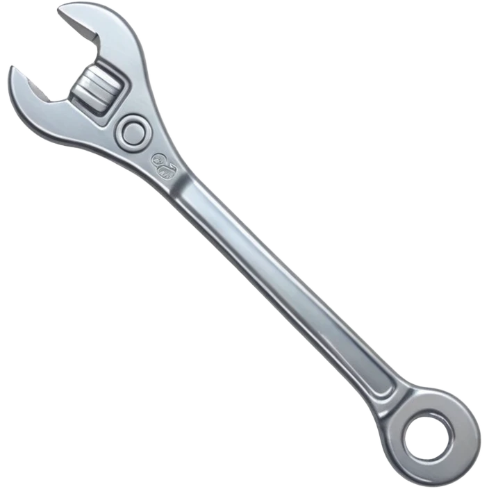 Adjustable wrench, emoji style, with professional lighting, no face on objects, white background emoji