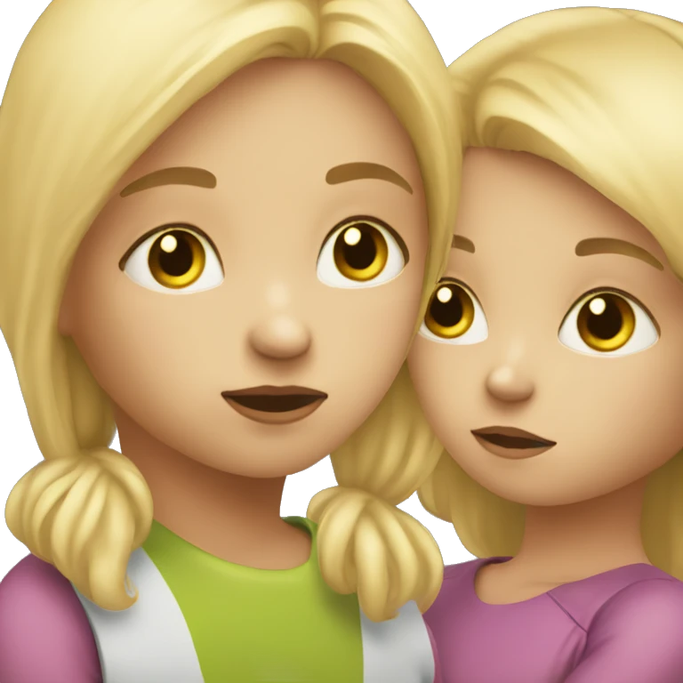blonde child does not give a toy to another sad blonde child emoji