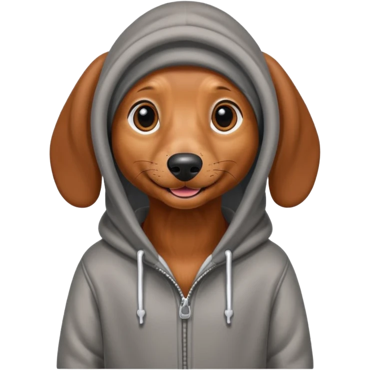 Daschund wearing a hoodie  emoji