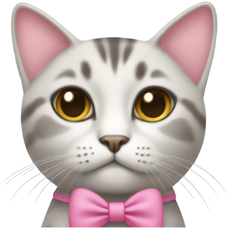 Cat with a pink bow  emoji