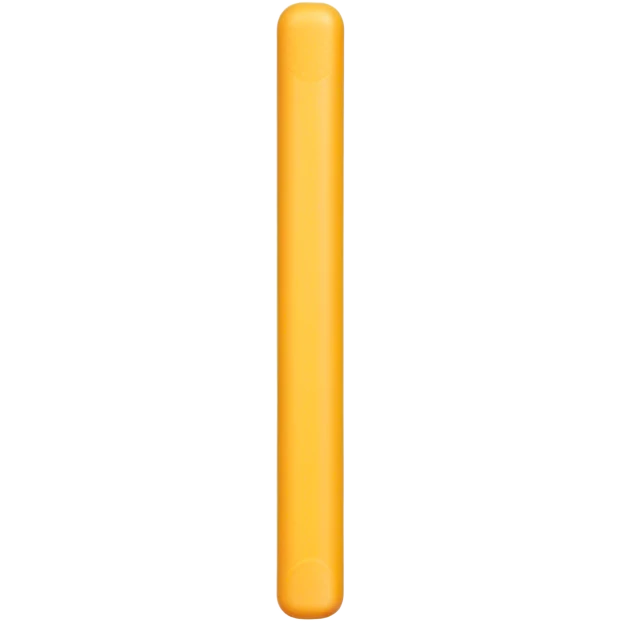 A single foam stick with caps on top and bottom, front view emoji