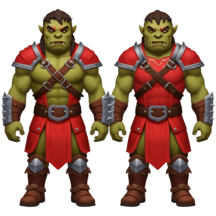 2 orcs with red armor emoji