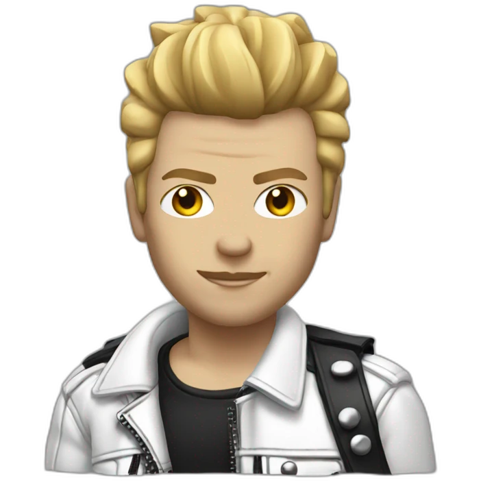 Punk rocker man with white leather jacket emoji