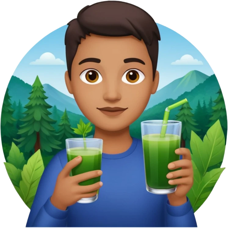 juice,forest fruits, person, green juice emoji