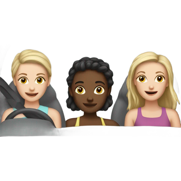 3 white girls in the car emoji