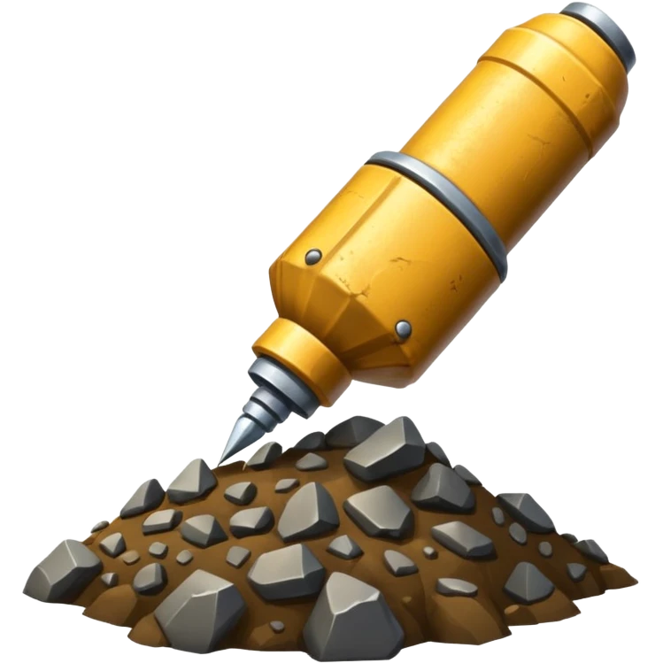 Een boor machine een drilboor die je in de grond moet duwen  emoji