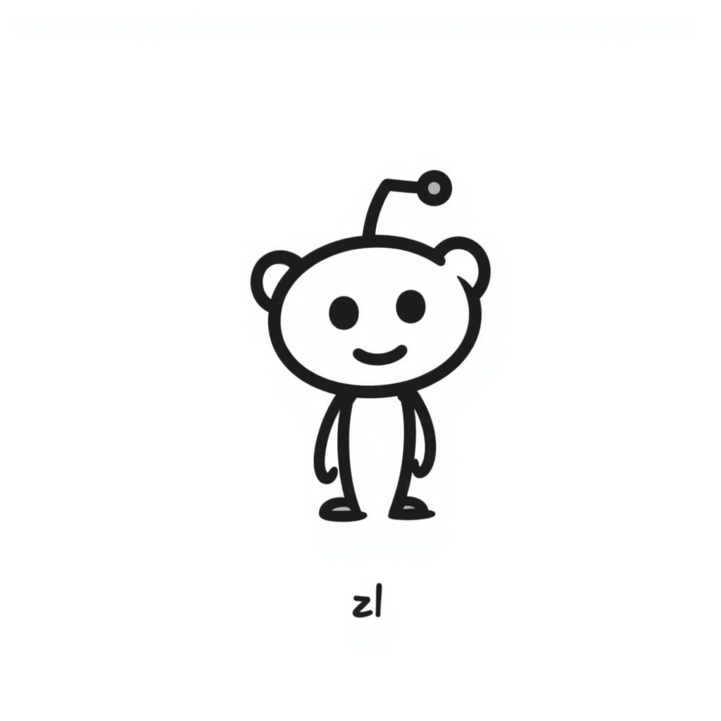 reddit icon in doodle style, with a playful and whimsical touch emoji