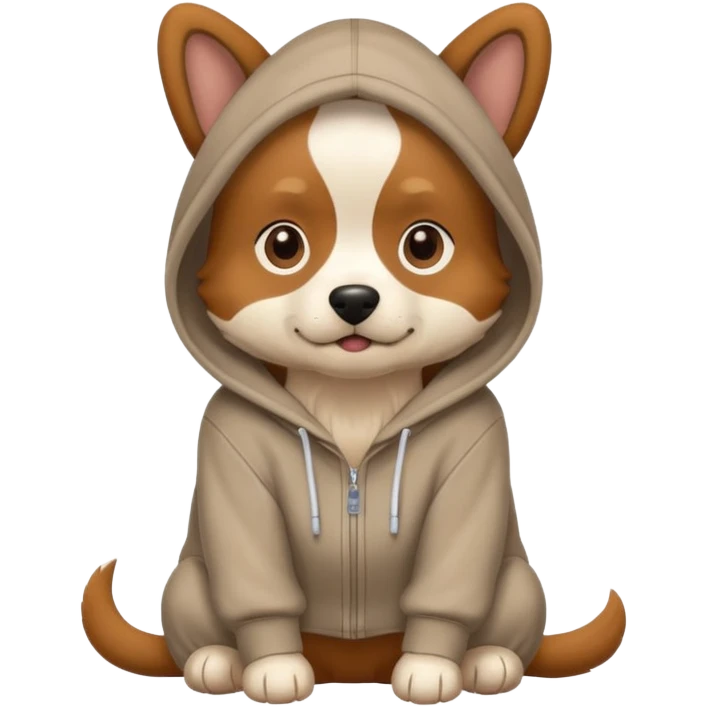 Dog wearing hodie emoji