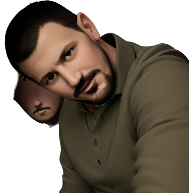 realistic school boy with beard emoji