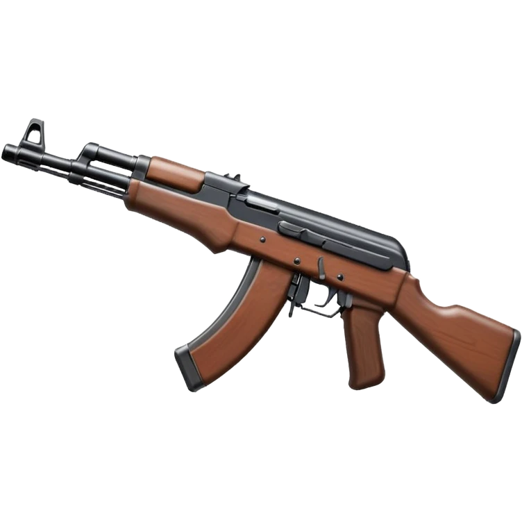 AK-47 gun, compact and iconic, clear silhouette emoji