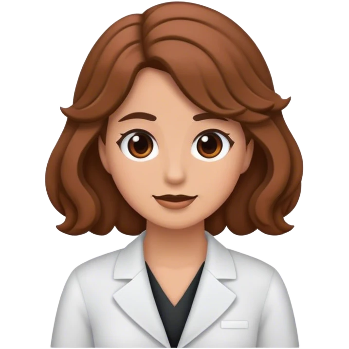 Profesora con pelo ondulado y castaño emoji