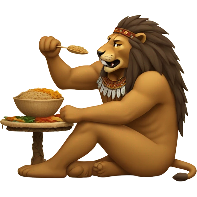 Chief eating lion emoji
