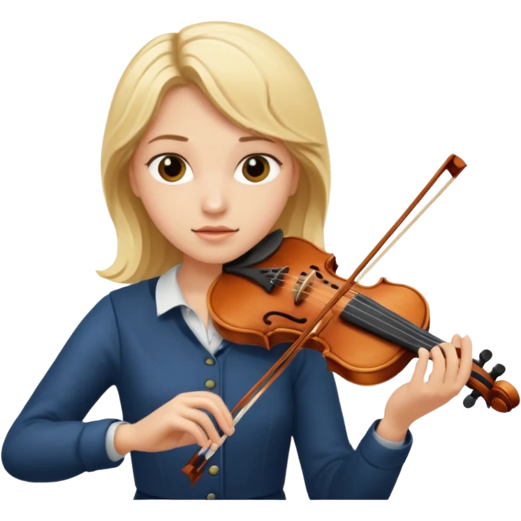 blond girl playing a violin emoji