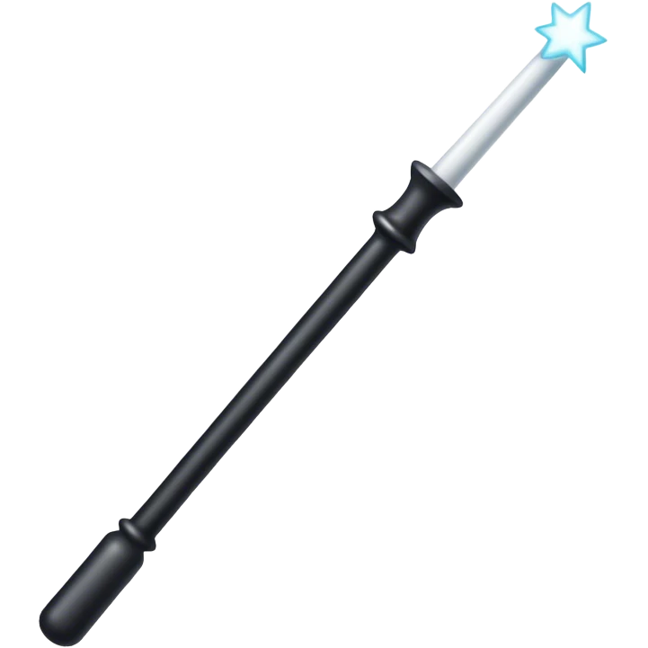 magic wand,simple cylindrical, black in the middle,both ends are white,No sharp corners,No decorative elements emoji