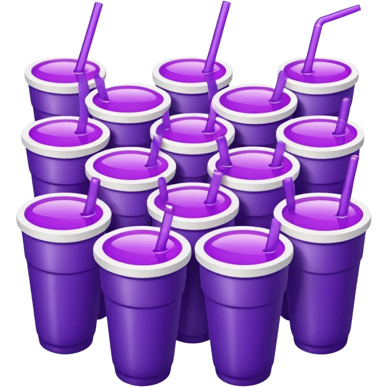 stacked together styro cups with purple juice inside visible from the top only emoji