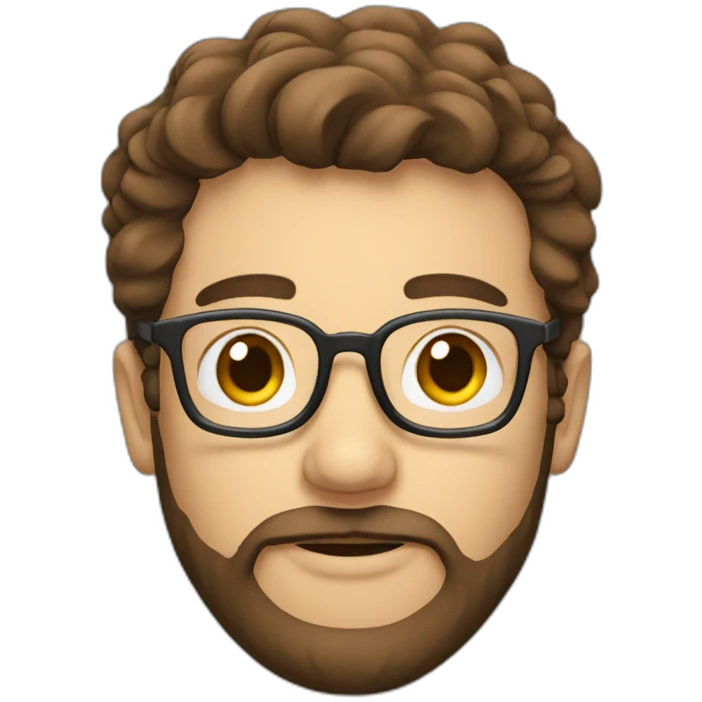 Chemist with glasses, brown hair and beard emoji