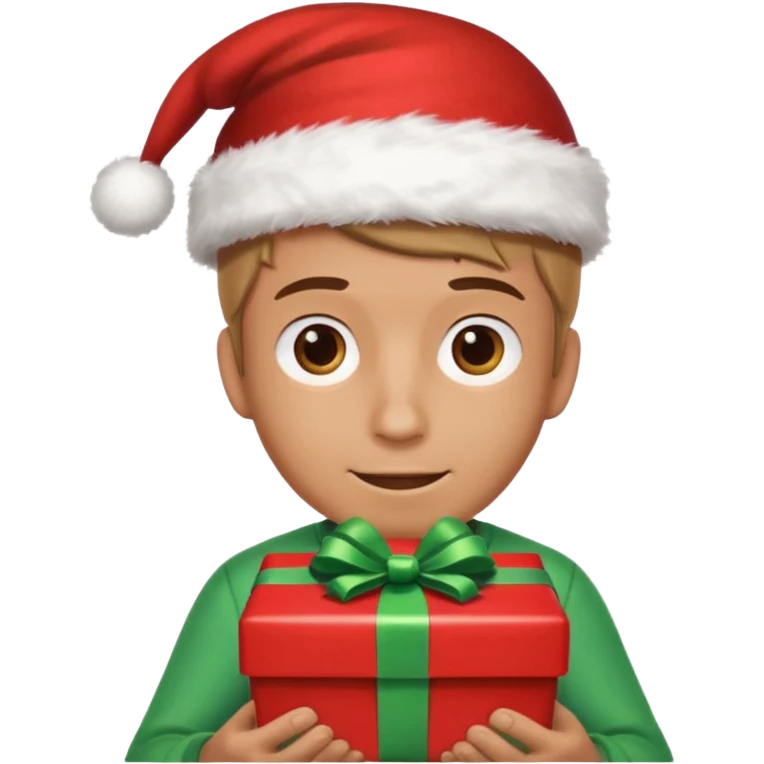 male Person holding a gift very hard emoji
