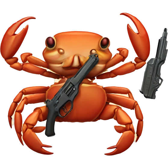Crab with a gun emoji