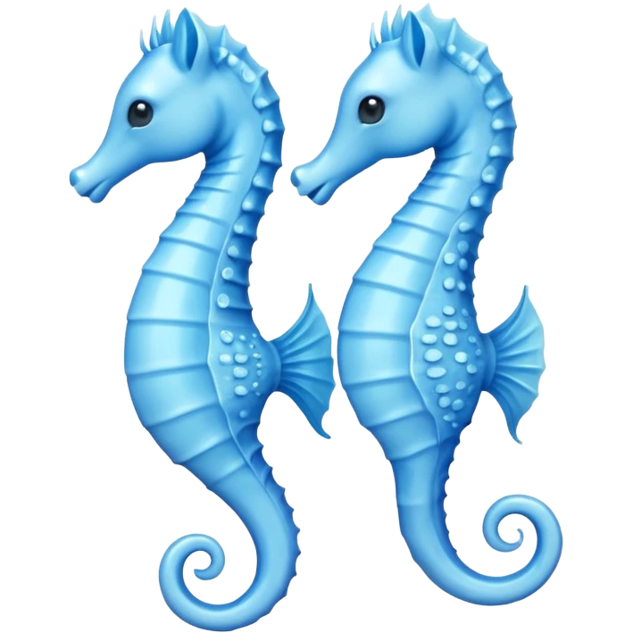 two pale blue seahorses emoji