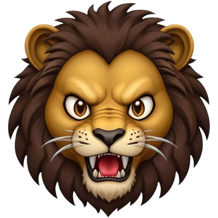 evil lion with sharp fangs emoji