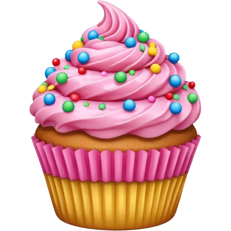 Cupcake with pink icing emoji