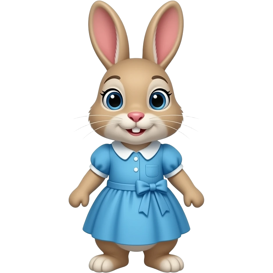 Rabbit in blue dress emoji