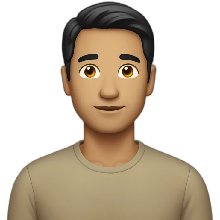 man, short black hair, tan emoji