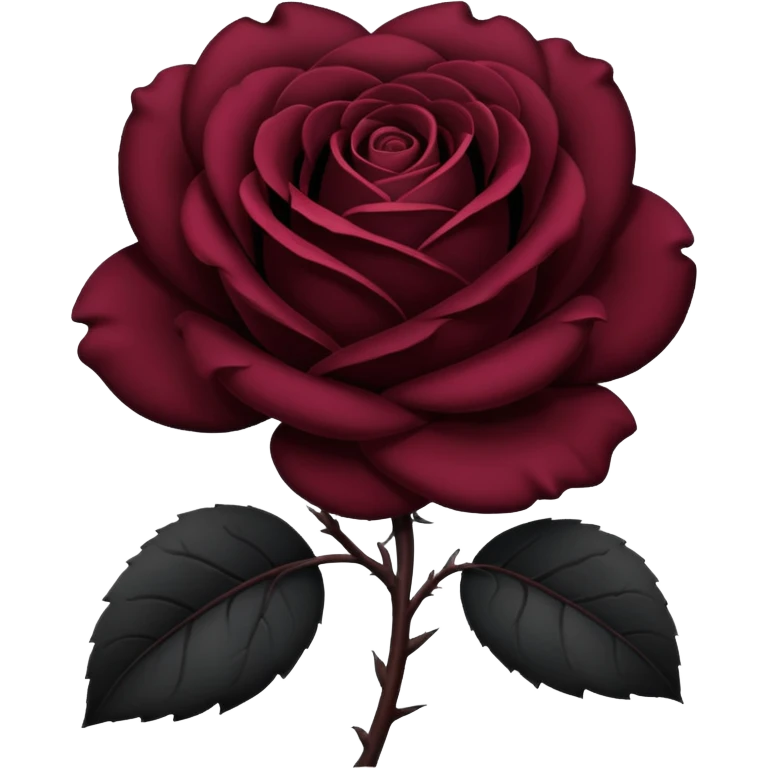 black rose, without green leaves, just flower emoji