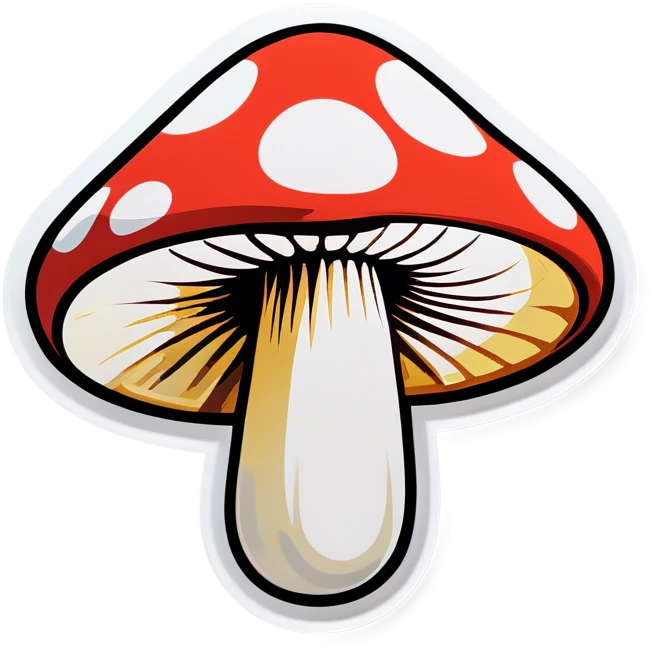 Pop art mushroom emoji