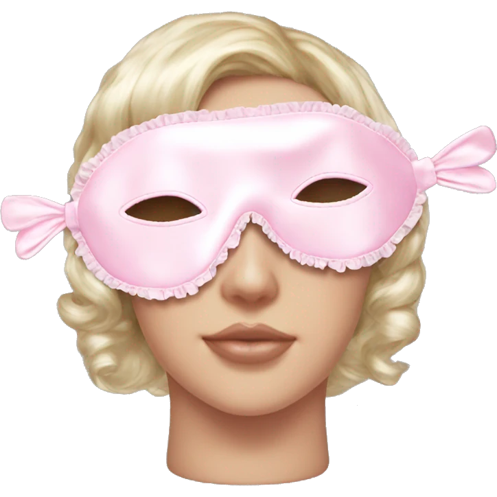 Light pink Frilly satin sleep mask no eyes emoji
