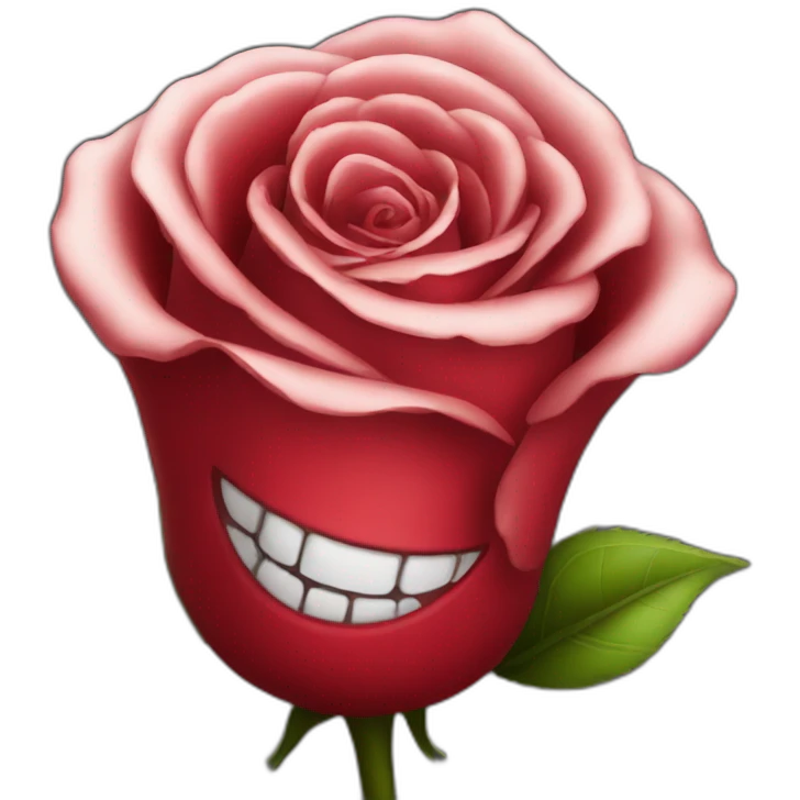 red rose that smile emoji
