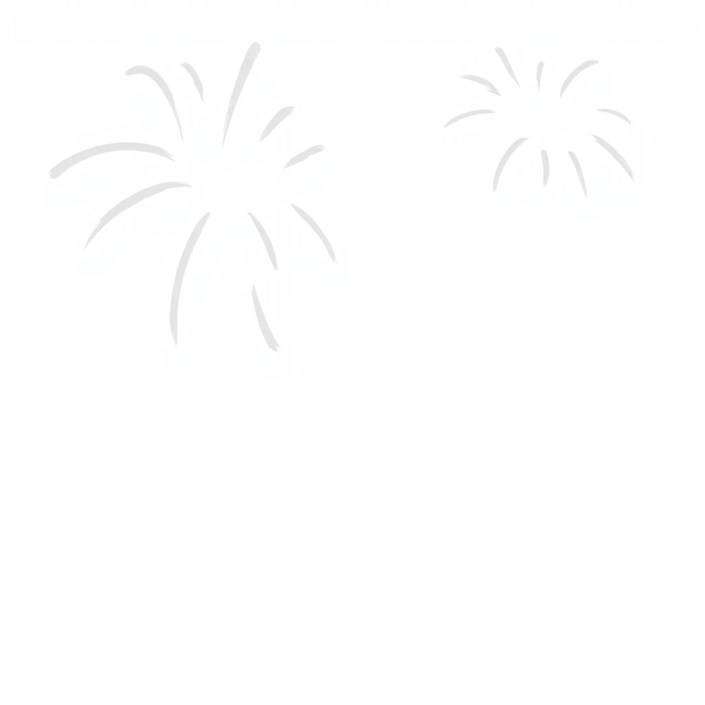 hand-drawn doodle of fireworks with playful lines emoji