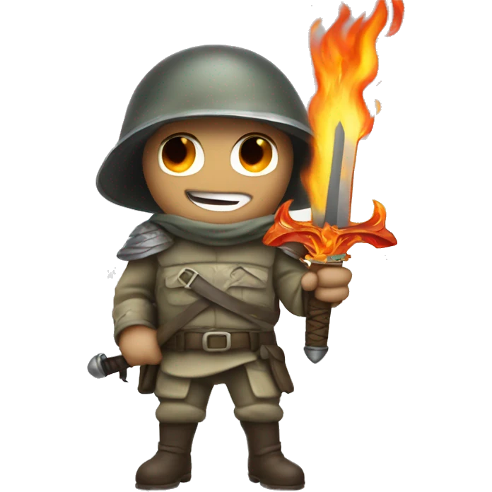 Solider wielding a flaming sword   emoji