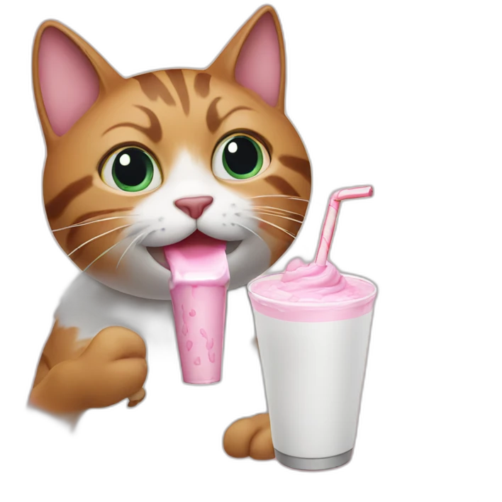 Cat drinking milkshake emoji