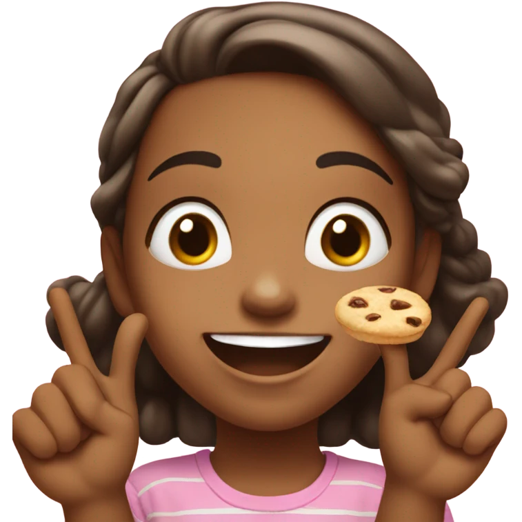 Girl enjoying something delicious and making a gesture  emoji