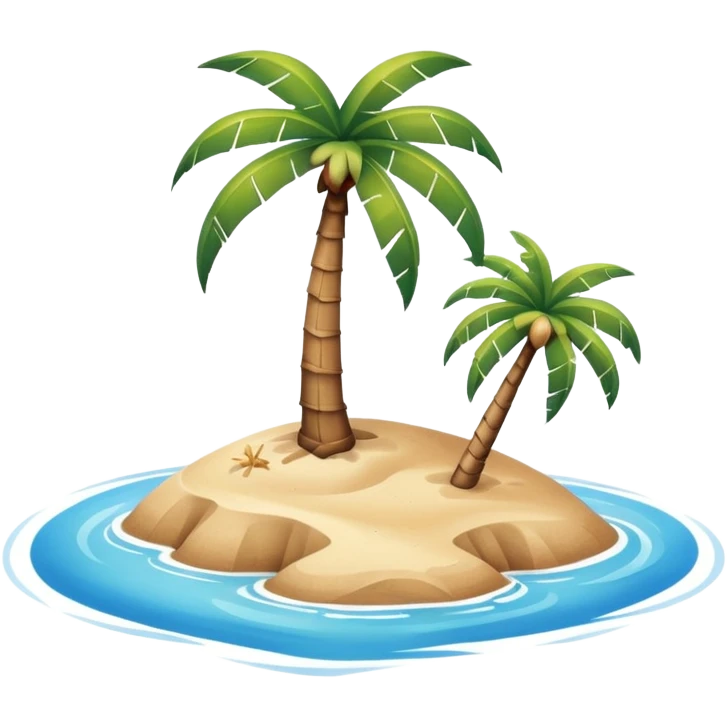 emoji of desert island in the middle of the sea emoji