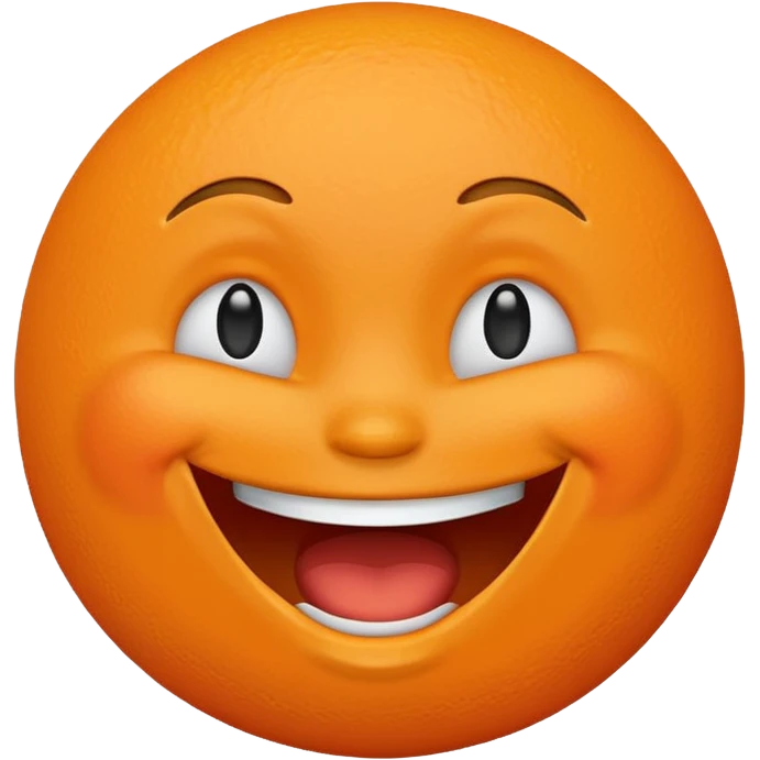 Orange laughing face  emoji