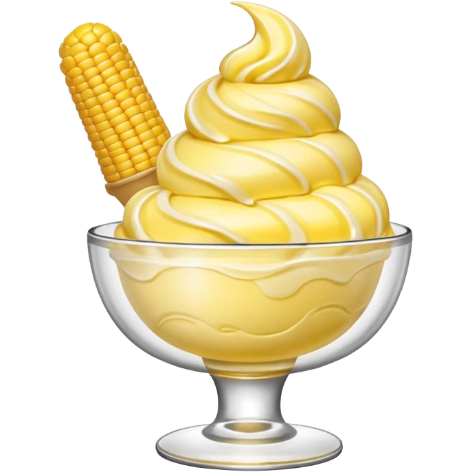 Dish of corn flavored ice cream emoji