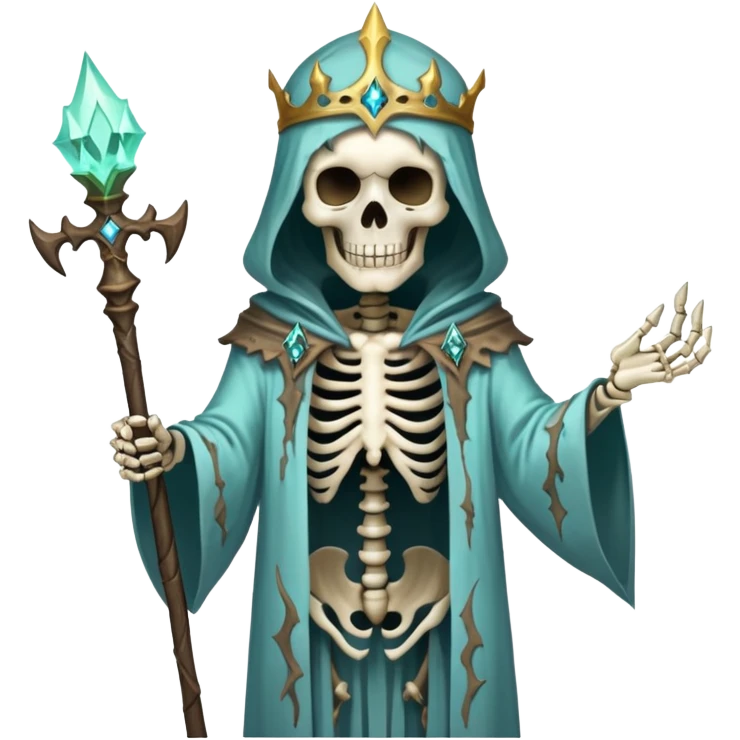 skeleton lich with magical staff emoji