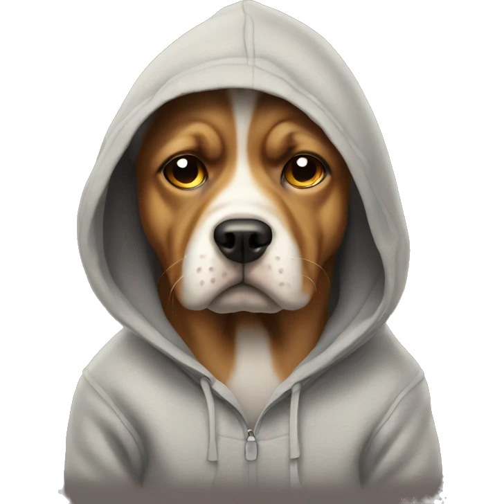 Sad dog in a hoodie emoji